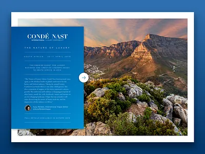 Condé Nast International Luxury Conference condé nast conference flat holding page landscape luxury nature south africa type web design