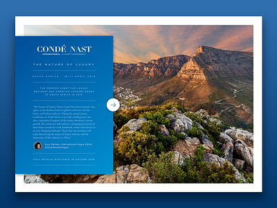 Condé Nast International Luxury Conference condé nast conference flat holding page landscape luxury nature south africa type web design