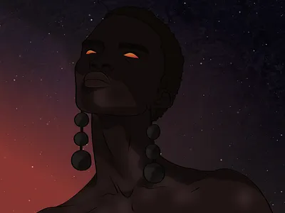 All Things Black And Beautiful art black color colour dark galaxy gradient illustration portrait skin vibrant