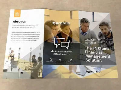 Financial Brochure Design 11x17 brochure cloud design financial lines software trifold yellow