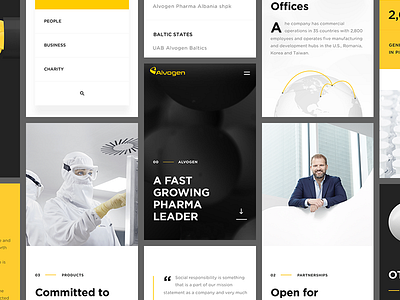 Alvogen - Mobile corporate home landing page mobile pharma pharmaceutical ui ux website