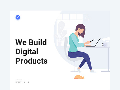 Design studio website concept design clean concept design flat illustrations kit landing page minimal ui ux web