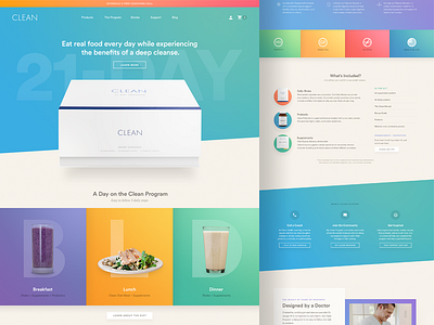The Clean Program: Landing Pages bright cleanse consumer detox health landing page product photography warm website