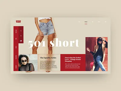 Levi Landing Page Re-Design Concept design e commerce fashion home interface landing levi page site ui ux web