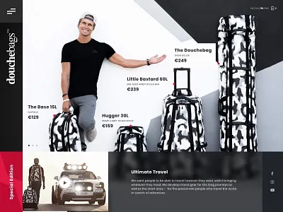 The Douchebag - redesign concept clean landing layout modern page photography shop travel typography ui ux