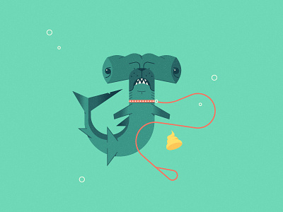 Mermay - Hammerhead pugshark artwork character cute design graphic handmade illustration illustrator letter lettering minimal photography
