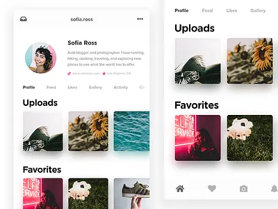 Daily UI #006 - User Profile clean dailyui minima photography simple ui ui design user profile