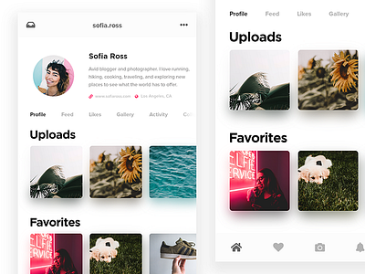 Daily UI #006 - User Profile clean dailyui minima photography simple ui ui design user profile