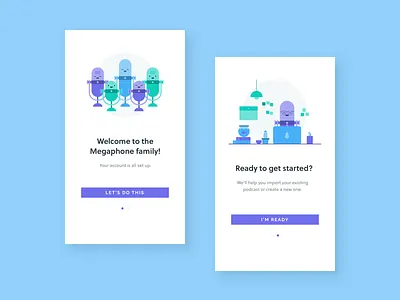 Megaphone Onboarding Illustrations megaphone microphone onboarding podcast sign up