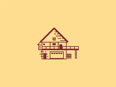 Architecture Illustrations architecture building deck home house icon illustration midcentury