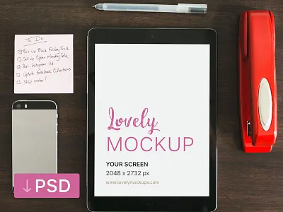 iPad Mockup And A To Do List On The Table apple free high resolution ipad mock up mockup photorealistic photoshop psd workspace