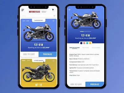 Thirty UI Yamaha Product Card design iphonex mobile mock up product product card shopping thirtyui ui yamaha