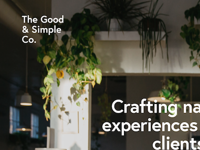 Home Page bold brand identity logo messaging simple web