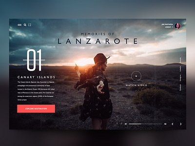 Travel website exploration canary daily design header landing lanzarote page travel ui ux web website
