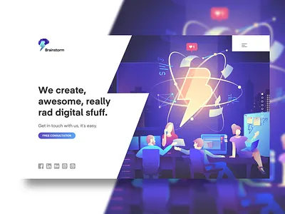 Brainstorm Hero brainstorm ui ux website header website hero