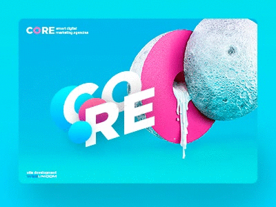 CORE animation animation app glitch landing landing page layout minimal site