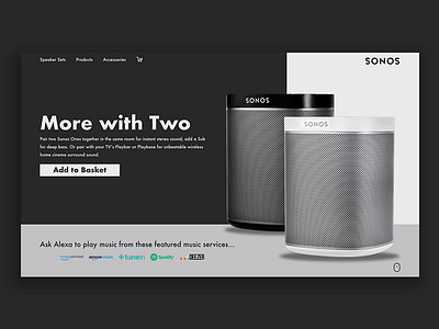 Sonos Web UI adobe digital homepage interface sonos speakers ui ux web web design website xd