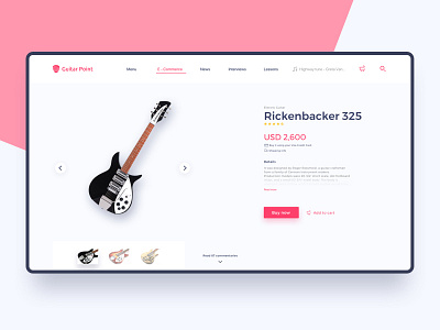 Music Store Part IV commerce guitar icon responsive screen sketch store ui visual