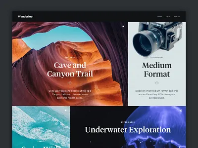 Wanderlust Magazine Layout blog grid magazine portfolio typography ui ux