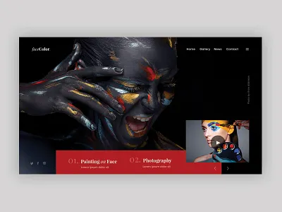 Makeup & Photography clean creative dark design face makeup minimal modern photography ui ux web