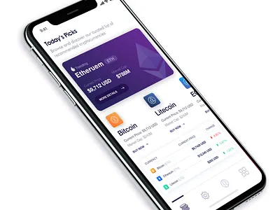 Crypto App app bitcoin crypto currency dark digital gradient iphone x ui ux