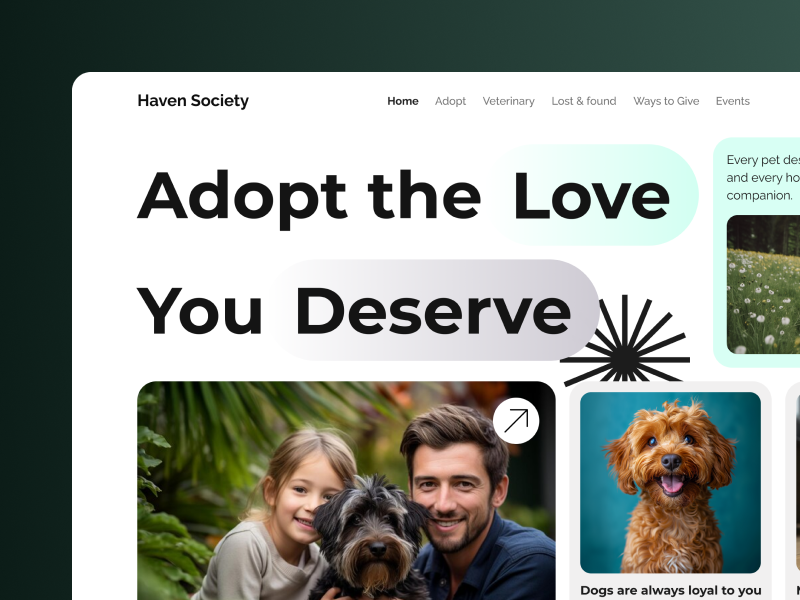 Pet Adoption Website UI adoptdontshop adoptionapp animalshelterui catadoptionux designforchange dogadoptionui dribbbleshowcase figmadesign landingpagedesign minimalui modernwebdesign petadoptionwebsite petloversux petrescuedesign petwebsitedesign uiuxinspiration uxforanimals uxforgood webdesigndaily webdesigntrends