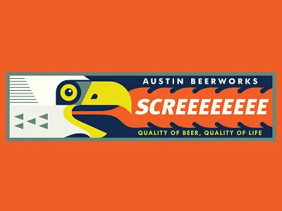 Screeeeee abw beer eagle fire flame head illustration mat screeee
