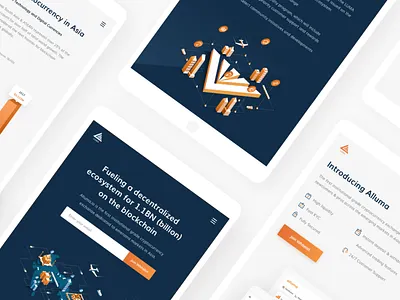 Luma Tablet alluma crypto exchange platform asia market blockchain trading design clean dark interface cryptocoins trading view cryptocurrency trading website isometric illustration luma token landing page orange black colors tablet responsive solution ui ux