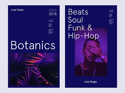 Cozy Loops — Posters agency art direction design layout minimal music nightlife poster studio typography