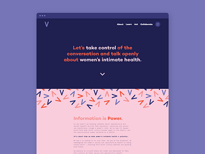 We Are V brand branding female health feminism intimate health pattern sex web website