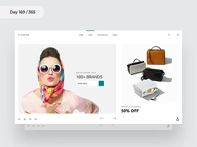 Fashion Web Landing Page | Day 169/365 - Project365 design challenge ecommerce minimal minimal monday project365 web