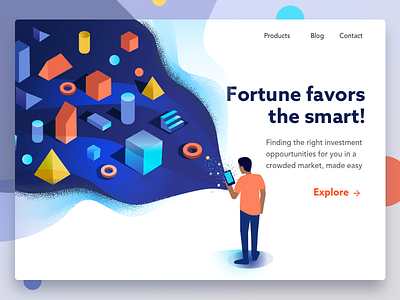 Smart option basic shapes cubes exploration fortune idea illustration isometric product searching shapes