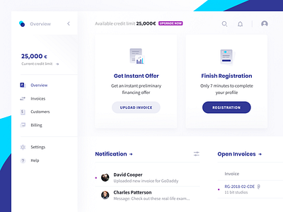 Fintech Dashboard app application dashboard design system finance fintech lending loan menu onboarding uidesign ux ui design