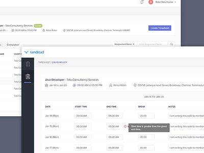 Timesheet Application Worker Login data date day design purple time timesheet web worker