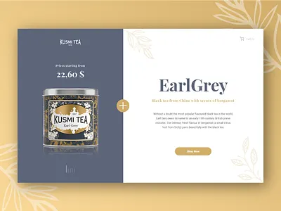 Kusmi Tea /// Day 19 clean ecommerce flat kusmi landingpage layout minimal product shop tea ui ux