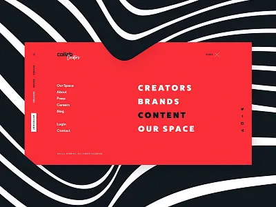 Collab Redesign - Main Menu black blue main menu menu navigation red web website