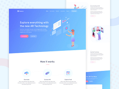 Renetor - AR Website ar augmented reality color concept illustration landing page typography ui user interface ux vr web design