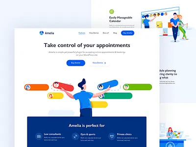 Amelia Landing illustration landing ui web