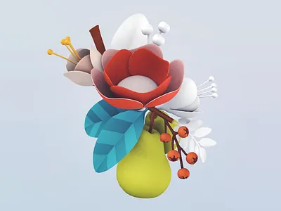 Flowers 3d coloring flowers illustration render