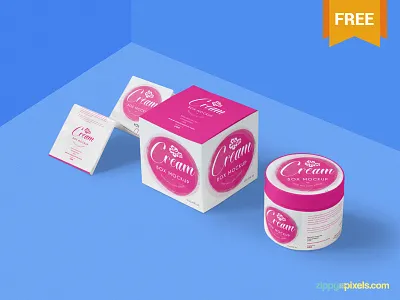 Free Beautiful Cosmetic Cream Mockup branding cosmetic cream free freebie jar mockup packaging photoshop pot psd