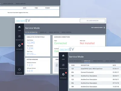 Service Mode – Medical App complex dashboard data dense fintech mobile range table tablet ui ui design