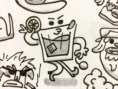 Mr.Booze booze doodle drink ink old fashioned sketch whiskey whisky