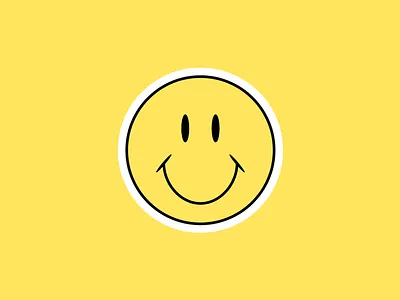 Smiley sticker print edition classic dribbble logo mello smiley sticker yellow