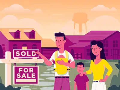 Sold! baby bjorn family home house kid neighborhood owner people sale sign sold