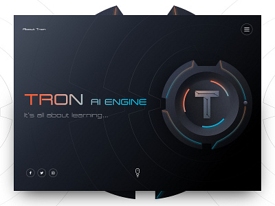Tron AI Engine ai dark ui web banner web design