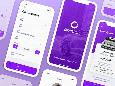 PointCar-How Much is My Car Worth ? app auto car worth clean free ios iphone x light mercedess simple ui ux