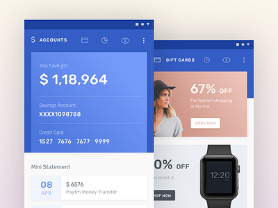 Banking App animation app bank design icon illustration material minimal money type typography ui ux vector vlockn web