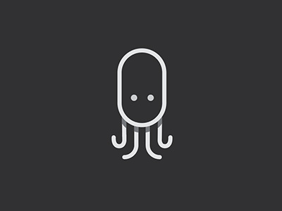 Octopus attach branding dog icon logo octopus typo typography