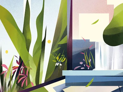 Hanging Gardens digital folioart illustration nature