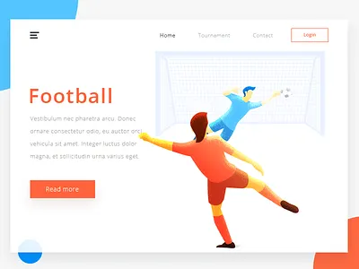 Soccer arslan design goal illustration landing page pakistan soccer web